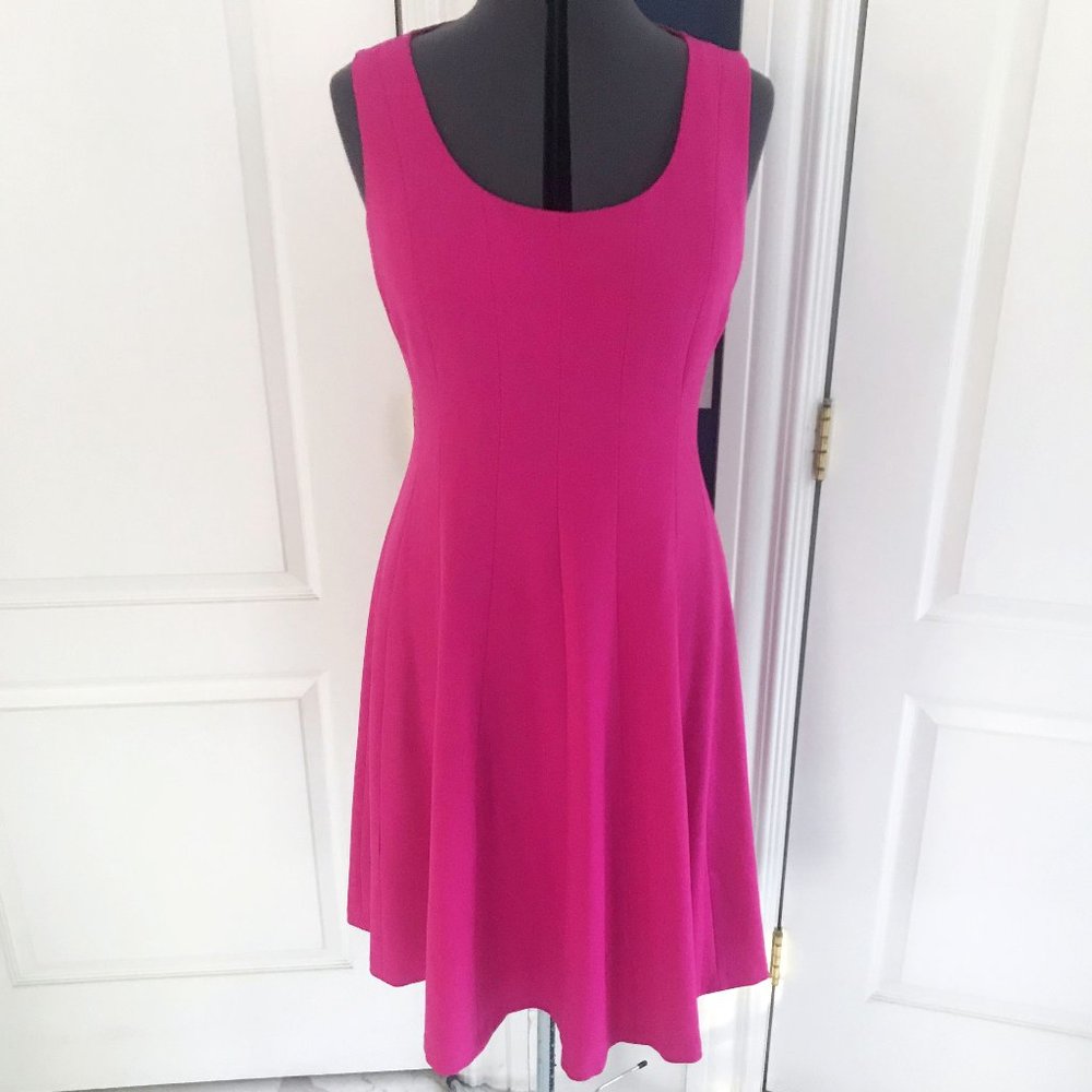 NINE WEST Dress, Size 10, Dark Pink Fuchsia, Good All-Occassion Dress - Picture 2 of 9